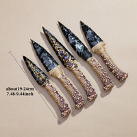 Vente en gros d'objets artisanaux en cristal : Poignard en obsidienne noire, copeaux d'améthyste, couteau magique, Reiki de guérison, fait main, décoration intérieure, collection, jeu de rôle