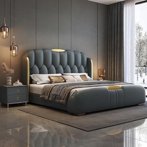 Camas de hotel de lujo modernas, marco de madera, tamaño king Queen, diseño de moda, buena calidad, venta al por mayor, cama con funda - Product Image 2