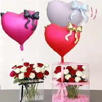 Ballons gonflables en forme de cœur avec nœud pour la décoration de fêtes de mariage, accessoires de scène, vente chaude
