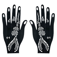 Pochoirs de tatouage temporaire au henné de haute qualité pour le corps, autocollants de doigts pour peinture artistique DIY, imperméables, non toxiques, de luxe, directement de l'usine