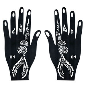 Pochoirs de tatouage temporaire au henné de haute qualité pour le corps, autocollants de doigts pour peinture artistique DIY, imperméables, non toxiques, de luxe, directement de l'usine - Product Image 1