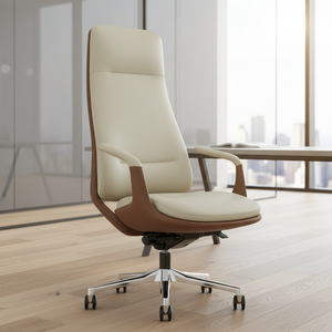 Ghế văn phòng da giả hiệu ứng gỗ, thiết kế hiện đại, xoay, điều chỉnh độ cao, đạt chứng nhận BIFMA - Product Image 3