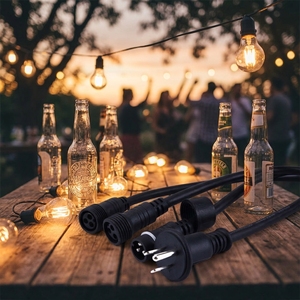 ไฟประดับตกแต่งสวนงานแต่งงานวันหยุดคริสต์มาสกลางแจ้งแบบกันน้ำ IP65 รุ่น US S14 ความยาว 48 ฟุต ไฟ LED คาเฟ่ เฟสตูน สตริงไลท์ - Product Image 3