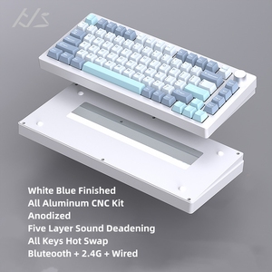 Spot Black Gee Snake Aluminium Mechanische Tastatur Kit CNC Gradient 2.4G Wireless Wired <span class=keywords><strong>Gaming</strong></span> Tastatur Fertigstellung - Product Image 6