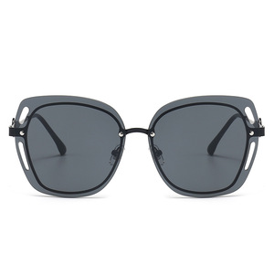 Fupai <b>Sunglasses</b> Metal Frame UV400 Protection Unisex Large <b>Square</b> Gradient Lenses For Cycling And Driving - Product Image 4
