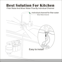 DOGO meilleure vente robinet de cuisine 3 voies robinet d'évier de cuisine robinet d'eau chaude et froide en acier inoxydable RO 3 en 1 filtre robinet