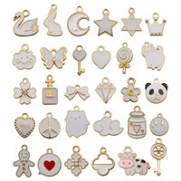 Pendentif en métal à breloques en émail de couleur mélangée aléatoire pour Bracelet boucles d'oreilles bijoux bricolage trouver des accessoires