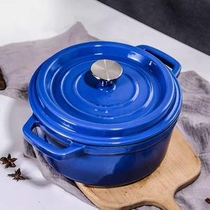 Série de 6 casseroles <span class=keywords><strong>en</strong></span> <span class=keywords><strong>fonte</strong></span> émaillée colorées, 20/22/24/26/28/40 cm, pour restaurant et cuisine, idéales pour soupes et ragoûts, conception à chauffage uniforme - Product Image 1