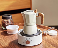 Cafetière Moka à double valve, ensemble de cafetière à infusion manuelle pour la maison, ensemble de machine à café expresso, ensemble de café durable, cadeaux d'entreprise