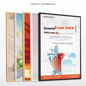 Cadre publicitaire en alliage d'aluminium de taille personnalisée ouvert sur le côté étroit pour <span class=keywords><strong>affiche</strong></span> d'ascenseur Photo tenture murale panneaux d'affichage - Product Image 1