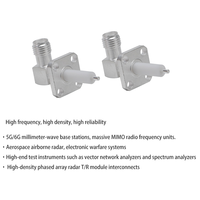 Conector RF Plateado Personalizado por el Fabricante, Receptáculo SMA Hembra R/A de 4 Orificios con Brida, Resistente al Desgaste y de Baja Pérdida