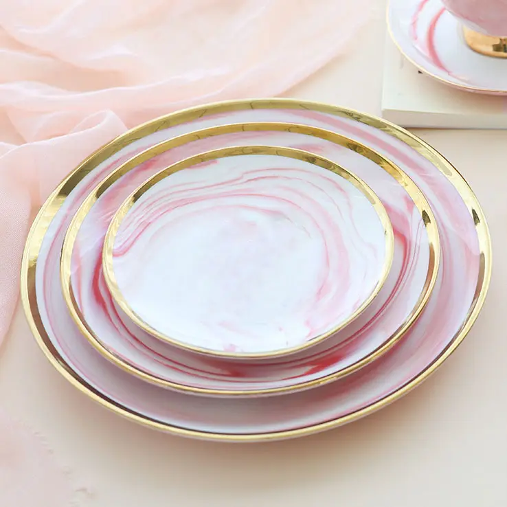 Керамическая тарелка на заказ, сервировочная посуда для свадебного ужина, наборы столовых приборов для свадьбы