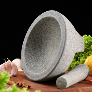 Stone Mortar And Pestle Set Natural Stone Carving Garlic <b>Grinder</b> <b>Herb</b> Spice Tools Manual Durable - Product Image 1