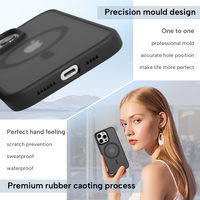 Coque de téléphone magnétique à charge sans fil anti-choc givrée et transparente pour iPhone 16 Pro Max et 16 Plus