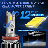 Ampoule de phare LED Cabnus 130W CSP4070 6500K Blanc Double tube en cuivre Driver externe 12V 24V Usine H1 H7 H11 HB3 9005 H4