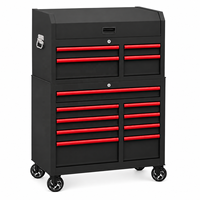 Coffre à outils en métal robuste de qualité supérieure, chariot mobile à roulettes avec compartiments, armoire de rangement verrouillable