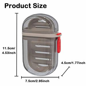 Travel Soap <b>Box</b> With <b>Lid</b> Sealed and Drainable Portable <b>Small</b> Soap Dish for Business Trip Soap <b>Storage</b> Holder Bathroom Supplies - Product Image 6