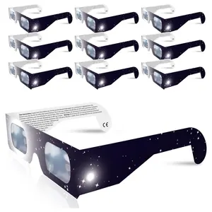 Очки солнечного затмения, сертифицированные CE & ISO, безопасные для прямого наблюдения за солнцем, сделано в Китае, 5 упаковок