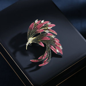 Elegante estilo chino gradiente pluma broche estilo Retro Phoenix ramillete Cheongsam vestido accesorios estilo accesorio - Product Image 3