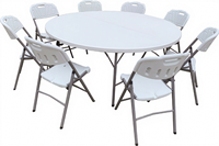 Table Pliante Ronde en Plastique d'Extérieur pour Banquet, Moderne, Vente en Gros, Mariage, Tables de Jardin Blanches Pliables pour Événements et Fêtes