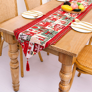 Transfrontalier nouveau grand créatif Polyester coton guirlande wapiti Table drapeau <span class=keywords><strong>nappe</strong></span> salle à manger maison décorations de noël bricolage artisanat - Product Image 2