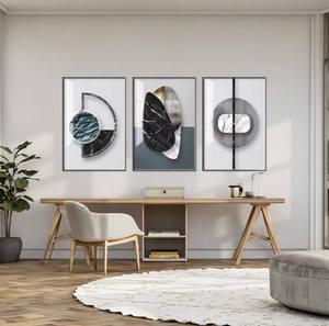 Tríptico moderno para sala de estar, comedor, cocina, cristal, porcelana, arte de pared, <span class=keywords><strong>cuadro</strong></span> abstracto personalizado, pintura decorativa impresa - Product Image 1