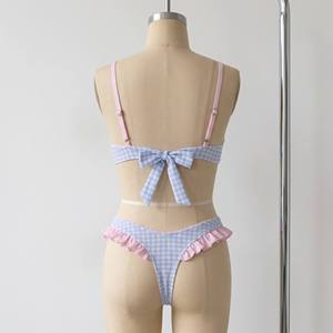 Ensemble de <span class=keywords><strong>bikini</strong></span> 2 pièces personnalisé par le fabricant, en crochet Repreve, avec haut triangle brodé à la main, motif étoile de mer et <span class=keywords><strong>coquillage</strong></span>, et bas string - Product Image 3