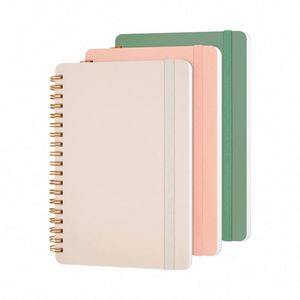 A5 B6 Spiral Bound Notebook 5x7 Leather <b>Journal</b> Strap 80 Sheets for Women's Note Taking Luxurious Small Size <b>Journal</b> Great Gift - Product Image 1