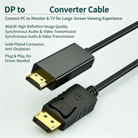 Câble DP mâle plaqué or haute vitesse 6 pieds (1,8 m) pour HDTV mâle, 4K 60Hz 1080P, pour connexion TV, moniteur, projecteur