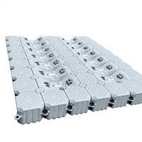 En stock Hisea HDPE 1000*500*400 U-Float avec côtés surélevés 3 rouleaux Gris Capacité de charge 350 kg/m pour bateau sur quai
