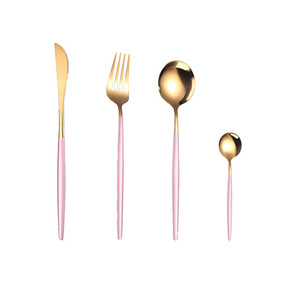24-Piece Stainless Steel Portuguese Cutlery Set <b>Flatware</b> for Steak Dessert Coffee Parties-Includes Knives Forks Spoons - Product Image 1