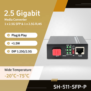 Convertitore di Media Ethernet 2.5G SH <span class=keywords><strong>LINK</strong></span> SH-511-SFP-P con SFP Cage DC5-12V Plug & Play per Bridge Wireless e Internet Rurale - Product Image 6
