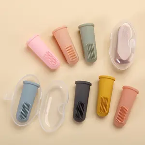 Wholesale ODM Products Toddlers Teeth Cleaning Soft BPA Free Food Grade Silicone Finger Toothbrush For Baby