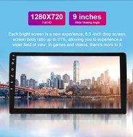 Autoradio Android 9 pouces 2+32 Go Double Din avec Carplay sans fil et Android Auto Wifi