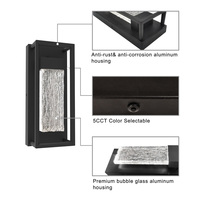 Applique Murale LED Décorative Encadrée Effet Vague d'Eau en Verre 12W 5CCT Réglable pour Projets d'Éclairage Extérieur d'Escaliers et de Couloirs