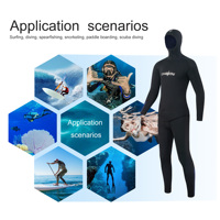 DIVESTAR Grosir Wetsuit Freediving Dua Potong 3MM Neoprene Super Elastis Nyaman Hangat Tahan Air untuk Unisex