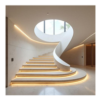 Système de garde-corps d'escalier incurvé extérieur en fer forgé moderne pour une utilisation en appartement