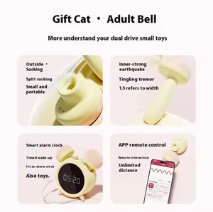 เครื่องสั่นสำหรับผู้หญิงแบบชาร์จได้ พร้อมกระดิ่งแมว แรงดูดทรงพลัง หลายโหมด ควบคุมผ่านแอพ รีโมทคอนโทรล-ของขวัญสำหรับผู้ใหญ่ที่ใช้งานได้อย่างเรียบร้อย - Product Image 3