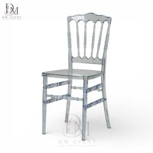 Transparent Blue Polycarbonate Napoleon <b>Chair</b> Lightweight Durable for Wedding Party and Banquet Events - Product Image 2