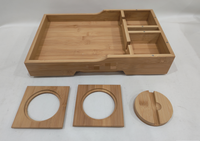 Table d'appoint articulée en bois pour canapé, support de téléphone rotatif à 360°, finition laquée sculptée, portable, pour cuisine et salle de bain