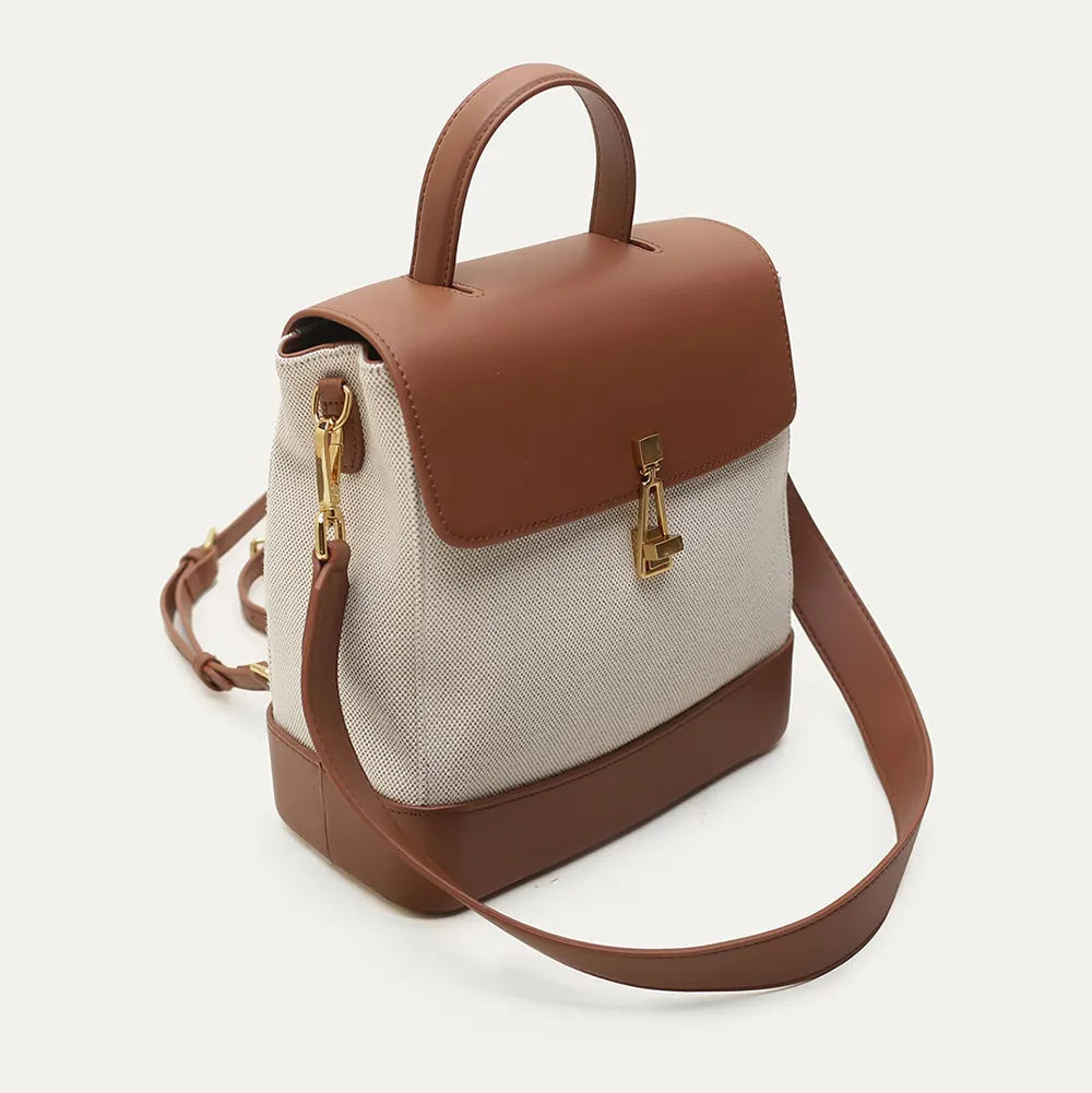Custom Logo Designer PU Leather Cotton Backpacks Bag Travel Backpack For Women Luxury Shoulder Bags