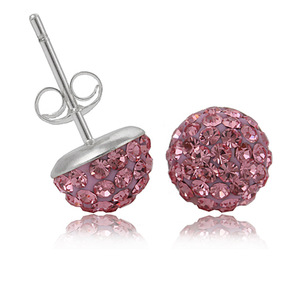 <b>Stud</b> <b>Earrings</b> 10mm Ball Shape White Crystal Micro Insert Stainless Steel Party Fashion Jewelry - Product Image 2