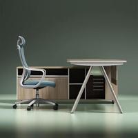 Bureau de direction moderne en forme de L avec hauteur réglable, armoire de rangement, cadre en fer, table de direction de haut niveau pour salon