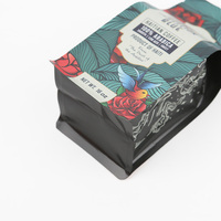 Sacs d'emballage pour café à fond plat de 12 oz, 500 g, 1 kg, imprimés sur mesure avec valve, sacs à café, sacs à thé avec fermeture éclair et logo transparent