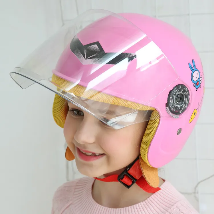 VIMODE de plástico diseño lindo rosa azul motocross los niños casco de cara completa para los niños