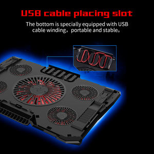 Produit phare : Support de refroidissement pour ordinateur portable de jeu avec 5 ventilateurs LED, hauteur réglable à 7 positions - Product Image 6