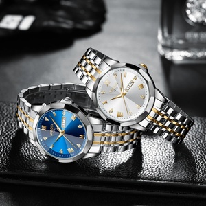 Man Luxury Watch for Rhombus <b>Mirror</b> Watches Auto Date Week Waterproof Luminous Wristwatch Relogio Masculino NIBOSI 2623 - Product Image 5