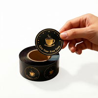 Autocollant rond personnalisé en vinyle adhésif imperméable pour sceller les boîtes à emporter, avec logo de marque, pour l'étiquetage des emballages alimentaires des restaurants