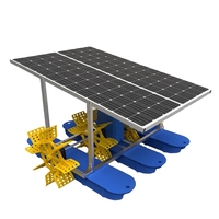 Système d'aération solaire de grande taille pour l'aquaculture commerciale, moteur 48V DC, stockage de batterie, acier inoxydable, faible bruit, durable
