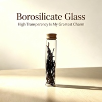 Bouteille en verre borosilicate 30x200mm, tube pour gousses de vanille avec bouchon à vis